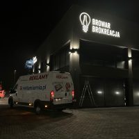 Kasetony reklamowe, świecące logo, szyld reklmowy, reklama wizualna Kraków, browar Brokreacja